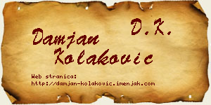 Damjan Kolaković vizit kartica